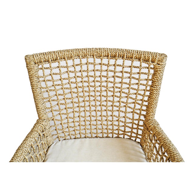 Textile Outdoor Rope Dining Arm Chair For Sale - Image 7 of 11