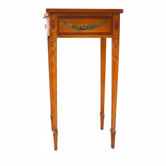 Wellington Hall Reproduction Adams Decorated Satinwood & Mahogany Table C1930 For Sale - Image 12 of 14
