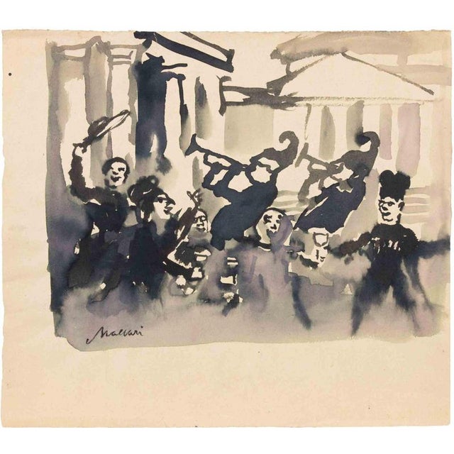 Watercolor on paper. Hand signed lower left. Very good condition. This piece is attributed to the mentioned...