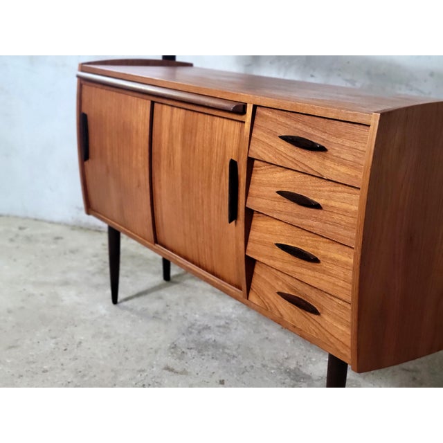 1960s Vintage Swedish Freestanding Wall Unit with Desk, 1960s For Sale - Image 5 of 13