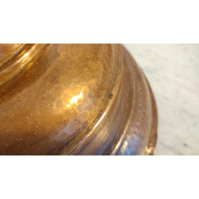 Early 20th Century Early 20th Century Ottoman Era Brazier Lid - Hammered Copper With Brass Bird For Sale - Image 5 of 10