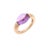 5.88ct Oval Amethyst Solitaire Art Deco 14k Rose Gold Ring Size 7 For Sale - Image 4 of 10