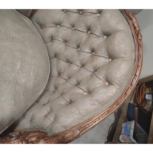 Antique Hand Carved Victorian Sofa and Chair For Sale - Image 16 of 17