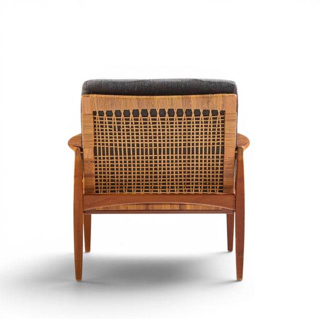 Hans Olsen for Juul Kristensen Model 519 Mid Century Danish Teak and Cane Chairs - Pair For Sale - Image 9 of 13