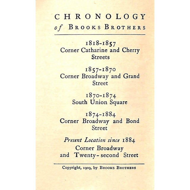 Brooks Brothers Chronicles 1818-1909 For Sale - Image 4 of 8