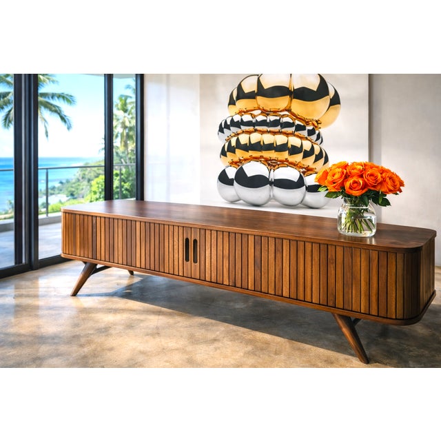 Slater Walnut Tv Console For Sale In Los Angeles - Image 6 of 8