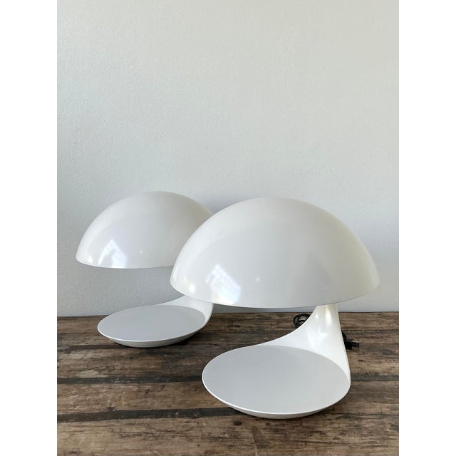 White Vintage MCM Elio Martinelli “Cobra” Lamps - A Pair For Sale - Image 8 of 10
