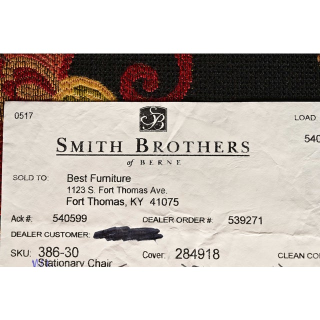 Smith Brothers of Berne Contemporary Lounge Chair and Ottoman in Paisley Upholstery For Sale - Image 12 of 14