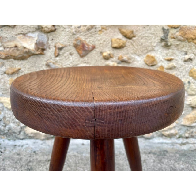 Vintage High Ash Berger Stool attributed to Charlotte Perriand, 1950s For Sale - Image 13 of 18