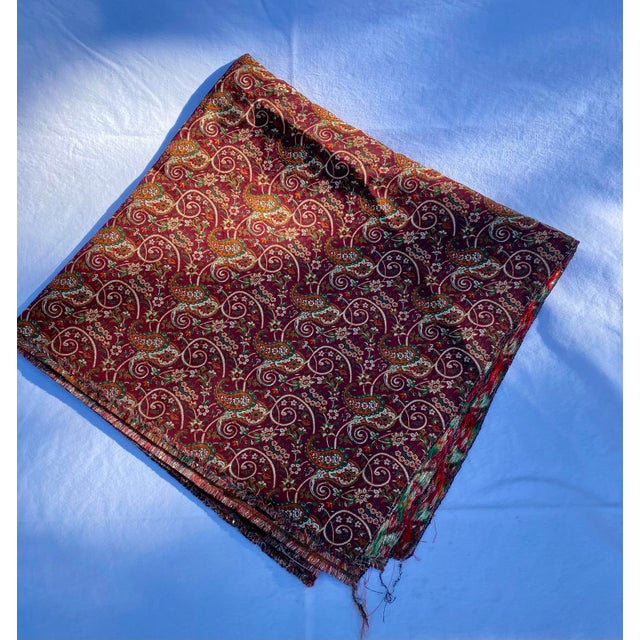 Vintage Uncut Woven Silk Persian Termeh Textile - 2.67 Yards For Sale - Image 11 of 13