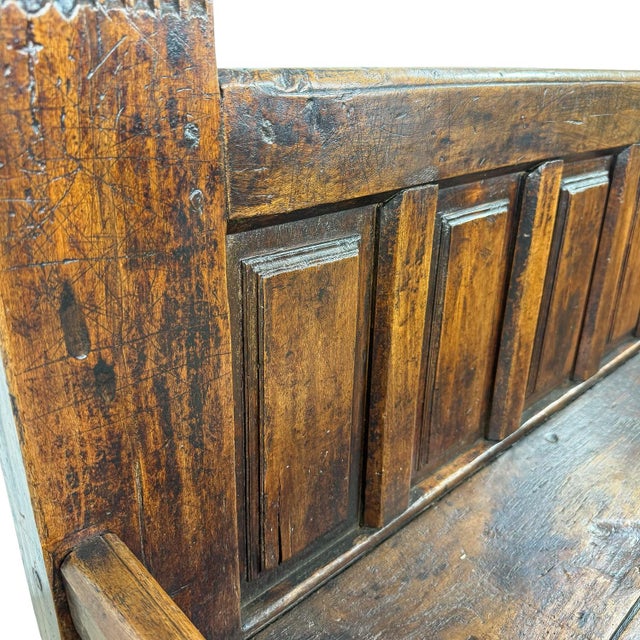 Antique Traditional Spanish Oak Bench For Sale - Image 18 of 18