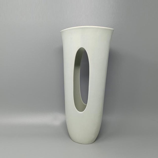 Mid-Century Modern Aqua Green Ceramic Vase, Italy, 1970s For Sale - Image 3 of 6