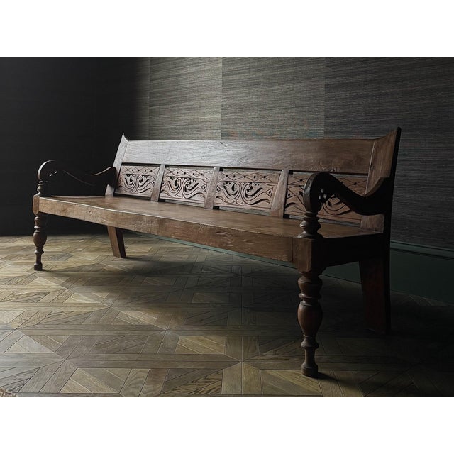 20th Century Dutch Teak Oswald Bench For Sale - Image 4 of 12