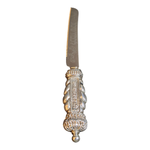 1990s Mazon Sterling Silver .925 Shabbat Challah Knife 13" Serrated Steel in Box Judaica