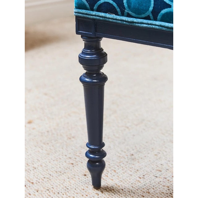 Mid 20th Century French Imperial Chair With Teal Dining Chairs For Sale - Image 4 of 6