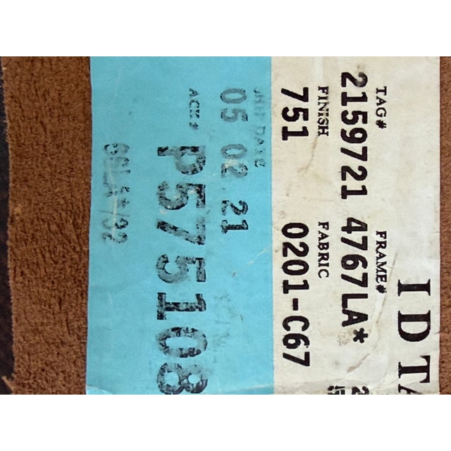 Bernhardt Sofa, Loveseat and Ottoman Coffee Table, Matching Set in Brown Leather With Fabric Seat and Back Cushions For Sale - Image 12 of 12