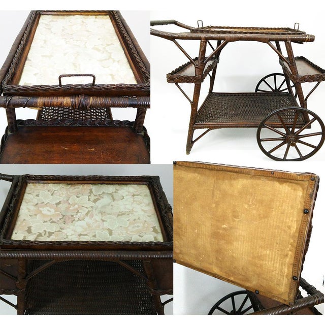 Antique Wicker Tea Cart Chairish
