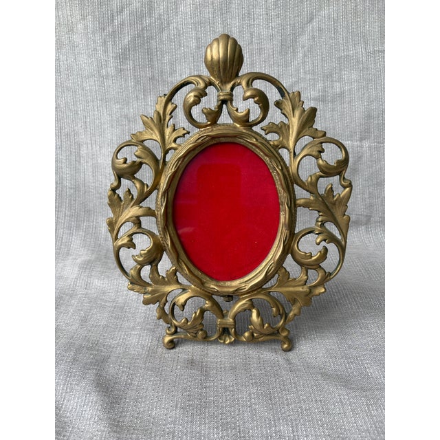 Ornate Rocco Style Brass Picture Frame For Sale - Image 18 of 18