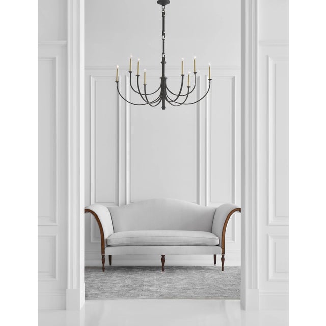 Transitional Suzanne Kasler for Visual Comfort Signature Reims Large Chandelier in Aged Iron For Sale - Image 3 of 5