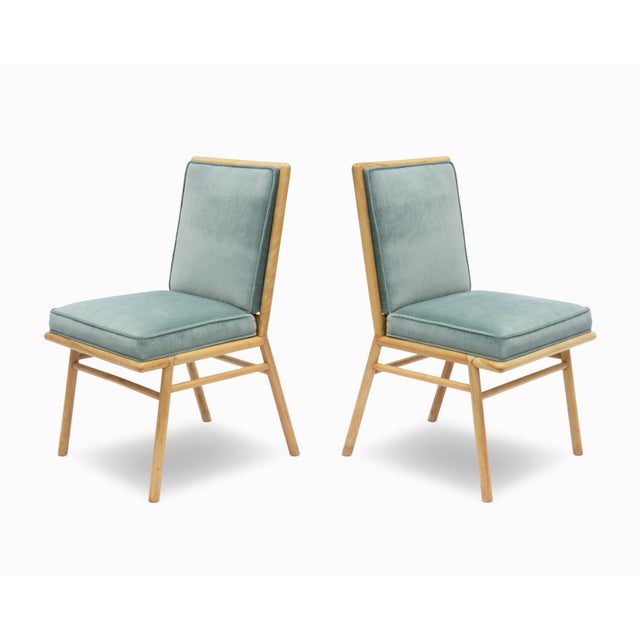 Here is a pair of solid maple side chairs by T.H. Robsjohn Gibbings for Widdicomb. These beauties have been completely...