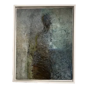 Robert Spring (1938-2016), Postmodern Textured Abstract Oil Painting on Canvas of a Human Silhouette