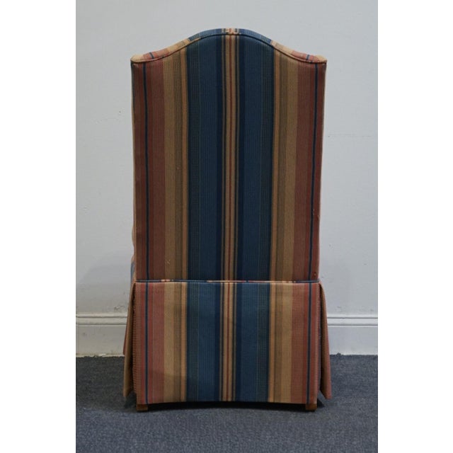 Pennsylvania House Navy Blue, Rust & Beige Stripe Upholstered Skirted Dining Side Chair For Sale In Kansas City - Image 6 of 11