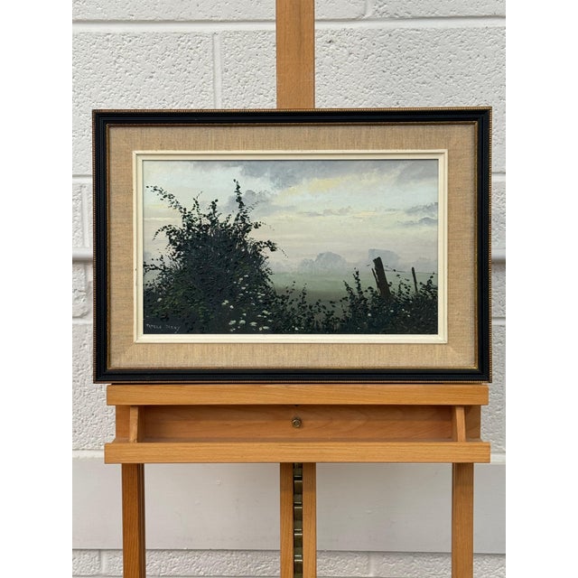 Hedgerow & Fields with Wild Flowers in an Overcast English Countryside Landscape 1985 For Sale - Image 12 of 17