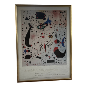 Joan Miro 1987 Exhibit Poster, Framed