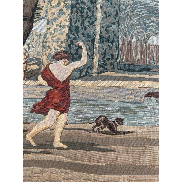 Blue Aubusson Style Jacquard Tapestry, 1980s For Sale - Image 8 of 18