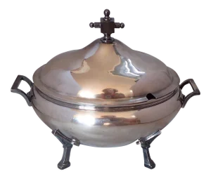 Antique Silver Plate Covered Serving Bowl