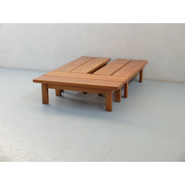 Large Modular Coffee Table in Elm from Regain Group, 1960s, Set of 3 For Sale - Image 4 of 13