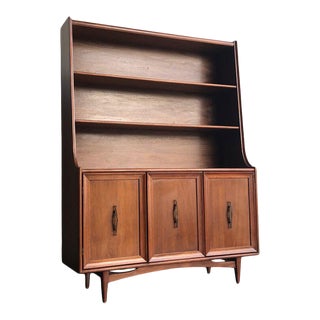 1960s Walnut Dual Use Hutch or Bookcase For Sale