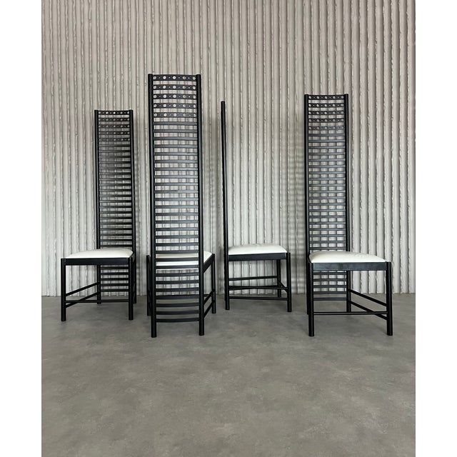Black Vintage Steel Dining Chairs, 1980s, Set of 4 For Sale - Image 8 of 9