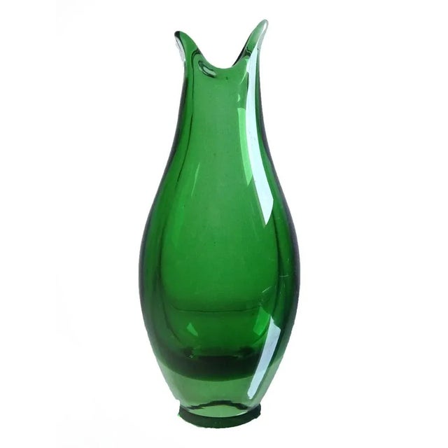 Green Glass Vase, 1950s For Sale - Image 9 of 9