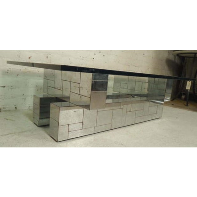 Signed Paul Evans Cityscape Cocktail Coffee Table Chrome Mirror and Glass, an Original, 1970s For Sale In New York - Image 6 of 10