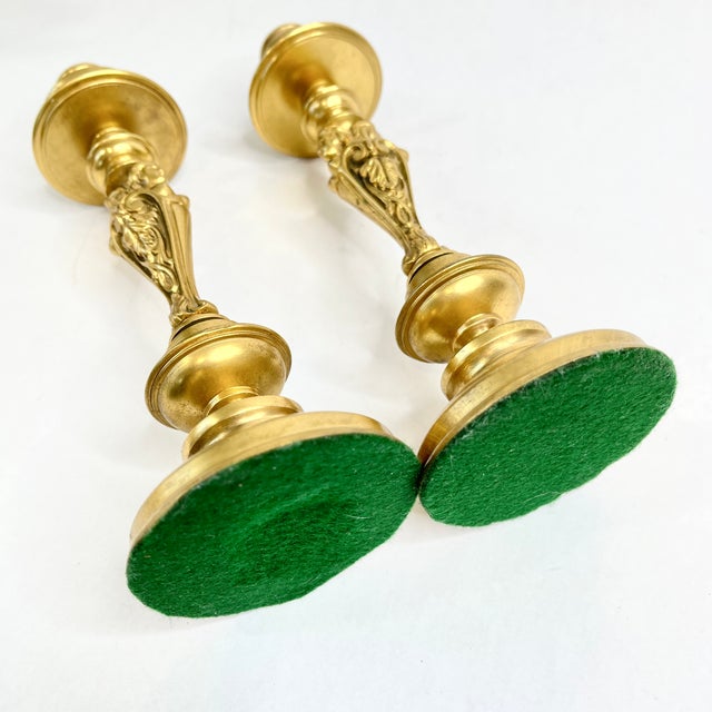 Vintage Gilt Bronze Sea Siren Candlesticks For Sale - Image 9 of 9