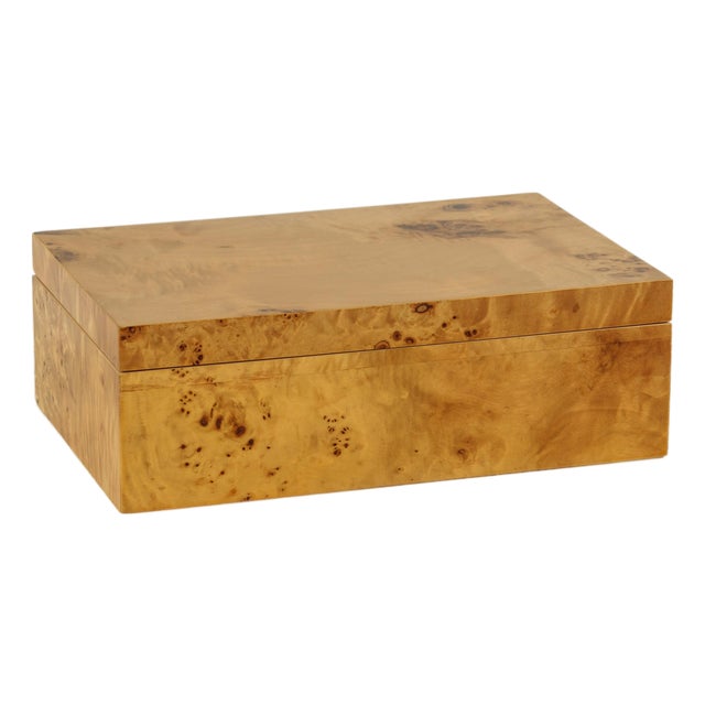 Leiden Burl Wood Design Box 10" x 6.5" x 3.25" For Sale