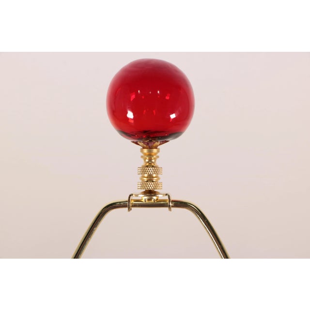 Blown Glass Lamp Finial - Red For Sale - Image 4 of 5