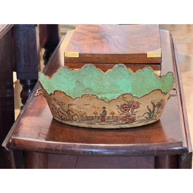 19th Century 19th Century Painted Tôle Monteith With Chinoiserie Figural Scene For Sale - Image 5 of 8