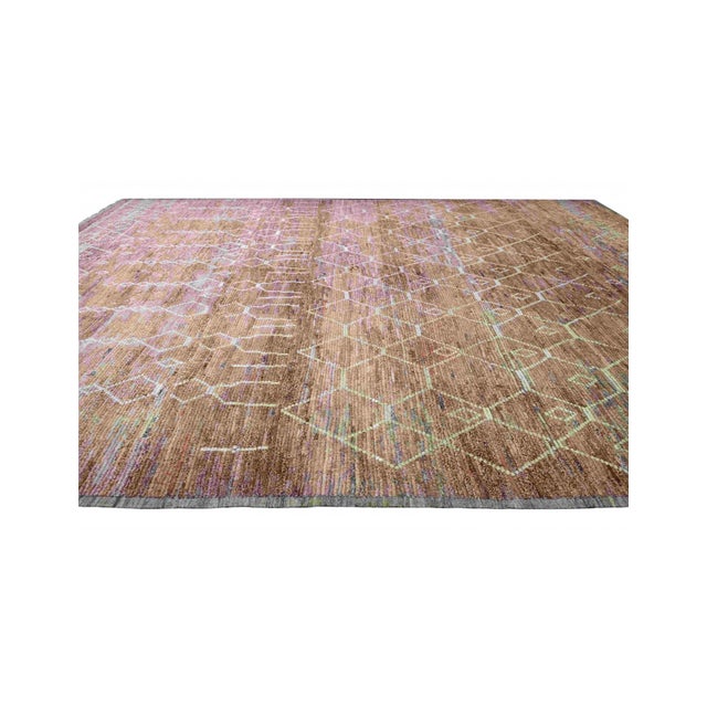 Light Aubergine Modern Wool Rug For Sale In Los Angeles - Image 6 of 10