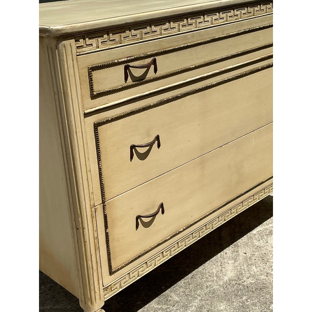Vintage Distressed Greek Key Chest of Drawers For Sale - Image 11 of 12