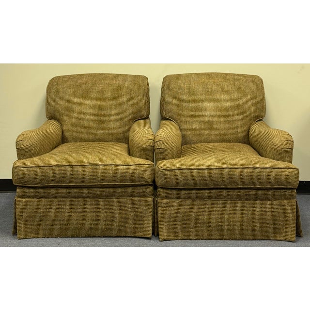 Late 20th Century Sherill Furniture Swivel Club Chairs - A Pair For Sale - Image 10 of 12