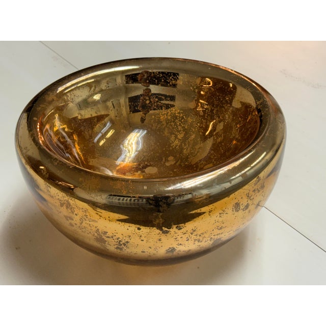 Early 21st Century Amber Mercury Glass Decorative Bowl For Sale - Image 5 of 12