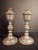 Up for sale is an exceptional, fully authentic pair of mid-19th-century American pewter whale oil stand lamps crafted by...