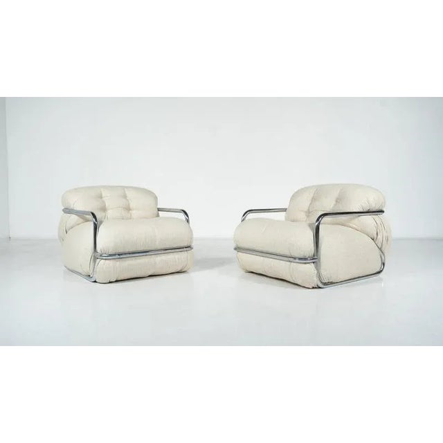 White Armchairs by Mario Sabot, Italy, 1970s, Set of 2 For Sale - Image 8 of 9
