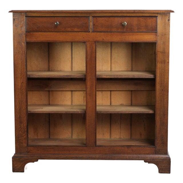 Antique Mid-19th Century English Oak Bookcase For Sale