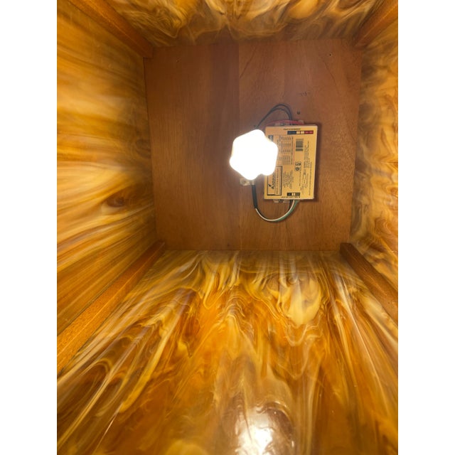 Mid-Century Modern Vintage Fredrick Cooper Large Teakwood Pendant Light For Sale - Image 3 of 9