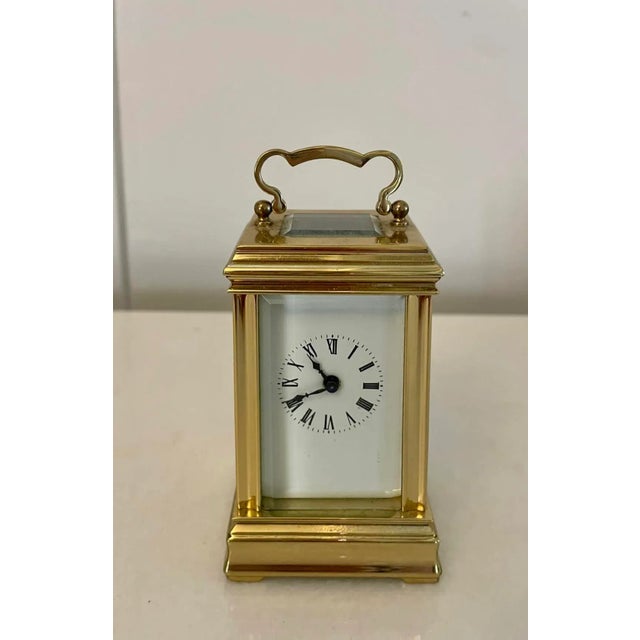 Edwardian French Brass Miniature Carriage Clock, 1900s For Sale - Image 10 of 10