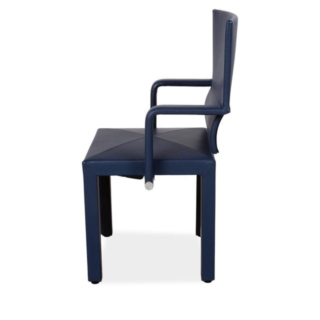 Arcadia Arcona Chairs in Blue Leather from B&B Italia / C&B Italia, Set of 8 For Sale - Image 13 of 15