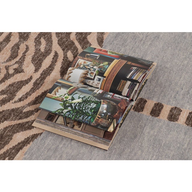 Rug & Kilim’s Distressed Tiger Rug in Gray With Beige and Brown Pictorial For Sale - Image 9 of 10